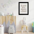 Black Framed Fun Kids Quotes Canvas Posters Every Dog Needs A Baby Wall Art Modern Trendy Minimalist Toddler Prints Playing Print For Nursery Room Wall Decor 08x10 inch - Image 5