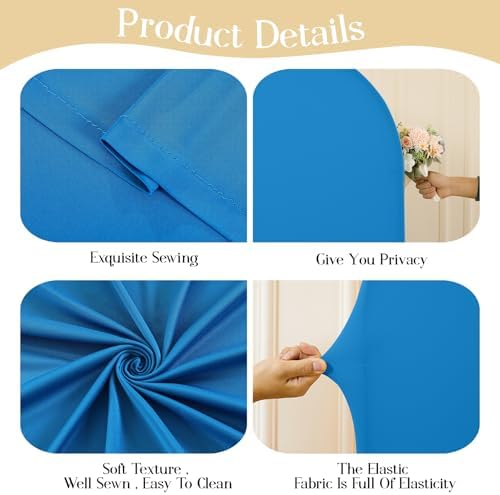 Blue Arch Backdrop Cover Set of 2 Party Wedding Arch Covers Stretchy Backdrop 7.2FT 6FT Decorations Baby Shower Bridal Shower Photo Birthday Blue Arch Stand Cover Spandex - Image 6