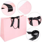 EUSOAR Pink Gift Bags, 50pcs 16"x6"x12" Large Gift Paper Bags with Handles, Heavy Duty Shopping Wedding Baby Shower Birthday Party Thank You Favor Paper Gift Treat Bags Bulk with Ribbon - Image 3