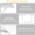 FISHLONO White Gift Bags With Handles, 8x5x10 Inches Medium Gift Bags Bulk, White Kraft Paper Bags for Wedding Shopping Party Birthday Business Baby Shower (30) - Image 3