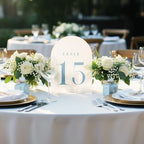 15 Pcs Table Numbers with Stands, 1-15, 5"x7", Dusty Blue - Image 3