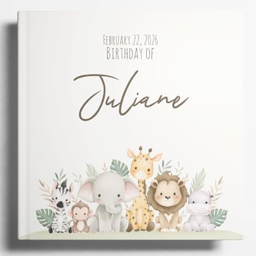 Baby Shower Guest Book – Personalized Hardcover Memory Book with Blank Pages (40 pages/20 sheets) by Custom