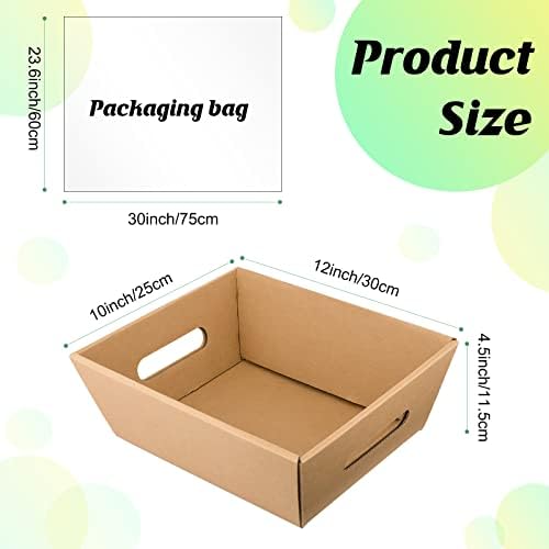 Eccliy 66 Pcs 12" x 10" Valentines Day Baskets Extra Large Baskets for Gifts Empty Set, 12 Cardboard Empty Gift Basket 24 Bags and 30 Bows for Birthday Thanksgiving Wedding Easter Holiday Party - Image 2