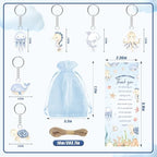 145 Pieces Under the Sea Baby Shower Favors for Guest Ocean Animal Ballpoint Pens and Keychains Gifts Bulk Retractable Baby Shower Pens Gender Reveal Greeting Cards Souvenirs Prizes Party Supplies - Image 3