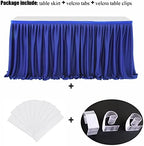 Table Skirt for Teacher Desk Classroom Wedding Birthday, Royal Blue, 21ft - Image 2