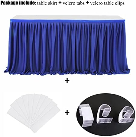 Table Skirt for Teacher Desk Classroom Wedding Birthday, Royal Blue, 12ft - Image 3