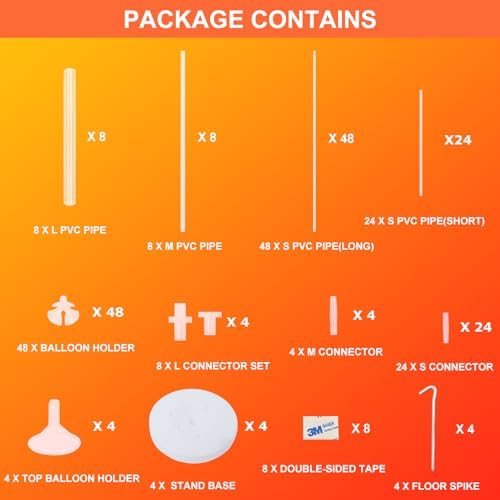 4 Sets of Balloon Stand Kit - 62in Balloon Stands with Base, Balloon Sticks, Decorations for Party Birthday Wedding Baby Shower Gender Reveal Graduation - Image 2