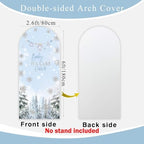 Baby It's Cold Outside Baby Shower Arch Backdrop Cover 6ft Winter Pastel Blue Boy Girl Party Snowflake Spandex Stretchy Fabric Arched Photo Background Welcome Sign Decorations 2.6x6ft - Image 2