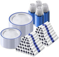 Goodluck 700 Pcs Clear Blue Plastic Plates Disposable for Party 100 Guests by GoodLuck