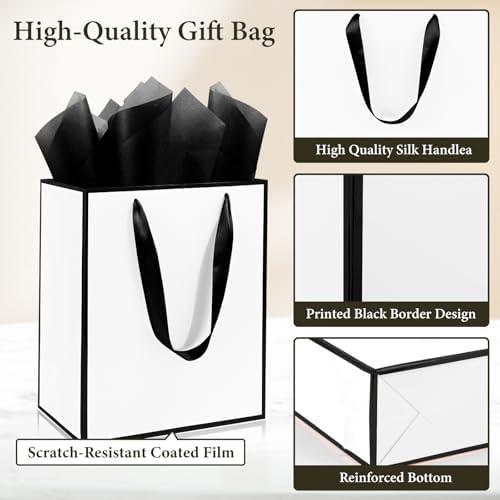 Addblu 50 Pack Bulk Luxury Gift Bags with Handles & 50 Tissue Papers - Image 2