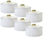 6 Pack White Round Tablecloth, Fitted Table Cloths for 6 foot Round Tables, Washable 132 Inch Table Skirt for Wedding Birthday Photography Themed Parties Banquet Holidays White Party Decorations by Creativepartyuniquedecorat