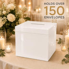 OnDisplay Luxe Acrylic Wedding Card Box with Lid - 10in Reception Money Box - Image 3