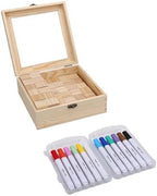 Buachois Baby Shower Block Game Set 48 Wooden Blocks Markers - Image 7