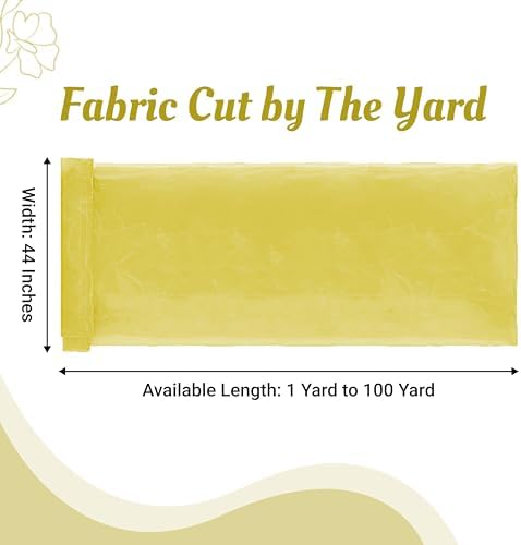 65 Yard Organza Fabric 44" Wide for Wedding Event Décor - Yellow - Image 2