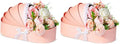 Sabary Baby Shower Box Flower Cradle Floral Basket Pink Crib Flower Arrangement Basket Paper Cardboard Box for Gender Reveal Baby Shower Favors Wedding Celebrations (Pack of 2) by Sabary