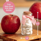Ethisa Vintage 24 Pack Baby in Bloom Milk Glass Bottles with Ribbons and Stickers - Classy Baby Shower Favors for Guests and Table Centerpieces - Dusty Pink Floral Decorations and Candy Jar Keepsakes - Image 2