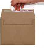 Xxcxpark 250 Qty Printable A9 Invitation Envelopes 5.75 x 8.75 Cards, Self Seal 120GSM Brown Paper Envelopes for Invitations, Papers, Photos, Documents, Wedding, Baby Shower, Easy to Seal and Peel - Image 4