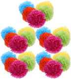 ibasenice 25pcs Tissue Paper Pom Poms - Tissue Paper Flowers for Fiesta Parties, Baby Shower Decorations, Flower Birthday Decorations - 10, 12, 14 Inch Colorful Party Decor by ibasenice