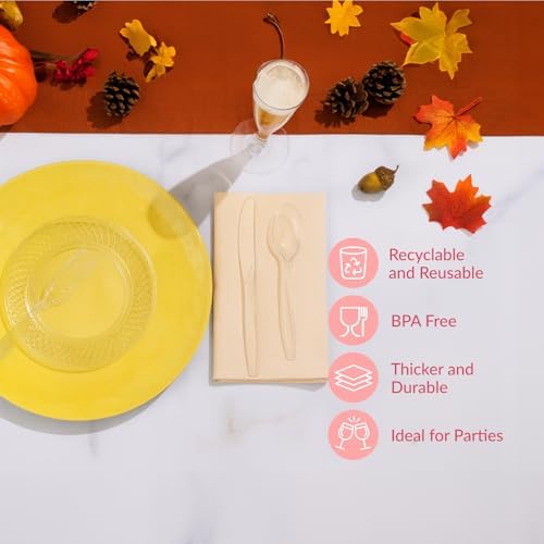 Prestee 600 Piece Plastic Silverware Set - Includes 200 Plastic Forks, 200 Spoons, and 200 Knives - Heavy Duty Flatware - Bulk Disposable Utensils for Weddings, Holidays, Christmas, and Party Events - Image 5