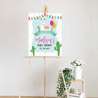 Andaz Press Custom Large Baby Shower Canvas Welcome Sign, 16 x 20 Inches, Mama Llama Guestbook Alternative, Personalized Sign Our Canvas, for Llama Baby Shower, Baby Sprinkle Theme - Image 2