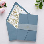 PONATIA A7 Euro Flap Gold Foil Liner Envelopes, Dusty Blue 5x7 Envelopes - Image 6