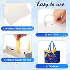 Jetec 45 Pcs Mini Thank You Gift Bag with Handle, Royalblue/gold - Image 6