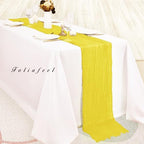12 Pack Yellow Cheesecloth Table Runner 20 x 120 Inch Long Rustic Gauze Cheese Cloth Table Runner for Wedding 10FT Bridal Baby Shower Table Decorations Boho Fabric Sheer Birthday Party Table Decor - Image 4