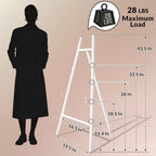 White Metal Easel Stand for Sign,Heavy Duty Art Easel with Adjustable Chain,Tripod Structure,4-Level Height—Easels for Wedding Welcome Sign Holder,Baby Shower Poster,Birthday Party,Posters - Image 3