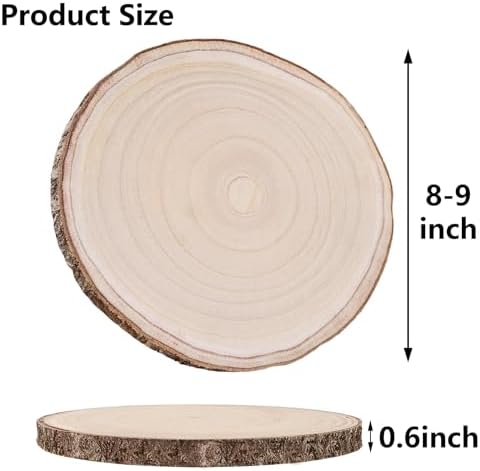 10 Pcs Natural Paulownia Wood Slices 8-9 Inches,Wood Slices for Centerpieces Table Decorations,Unfinished Rounds for Crafts, for Rustic Wedding Decoration Projects - Image 2