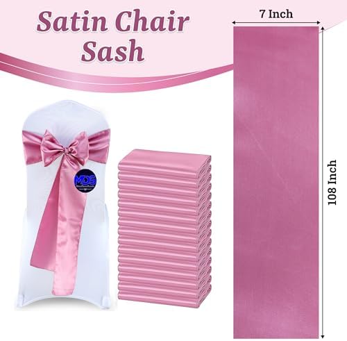 MDS® Pack of 300 Satin Chair Sashes for Wedding & Events – Dusty Pink - Image 3