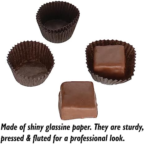 CybrTrayd No.3 Glassine Paper Approximately 2,500 Pieces – 15/16” Base, 5/8” Wall Candy Cups, Brown - Image 2