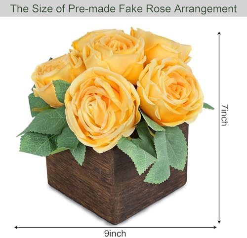 Yellow Dining Table Centerpiece Set of 6, Pre-Made, Wooden Box - Image 2