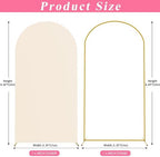 Putros Arch Backdrop Stand and Cover Set, 6.6ft Arch Stand with Beige Cover - Image 2