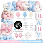 Baseball or Bows Gender Reveal Decorations, Party Balloons Decorations Kit Supplies Includes Balloons, Banner, Sash, Badge Backdrop, Topper, Poster, Balloon Boxes, Tablecloth, Marker 150 PCs - Image 3