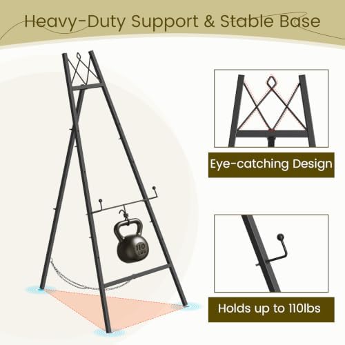 Snughome 45.7" Black Easel Stand for Sign, Wedding, with Drawstring Bag - Image 5