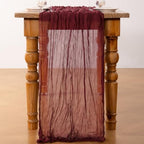 DeZerlor Burgundy Cheesecloth Table Runners 12 Pack Christmas Runners - Image 4