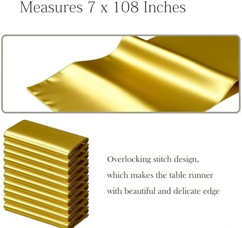 50 Pack Gold Chair Sashes Bows Satin Wedding Chair Ribbons 7x108 Inch - Image 2