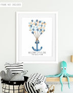 Anchor Fingerprint Poster with Ink Pads and Pen for Nautical Baby Shower, Anchor Themed Baby Shower Thumbprint Guestbook Alternative, Sea Theme Nursery Decor (Navy Blue, 11x14 Inches) - Image 7