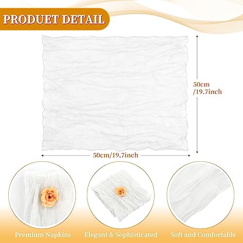 fani 100 Pack Gauze Cheesecloth Napkins, 20 x 20 in, White - Image 2