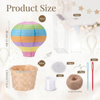 Meooeck 10 Pcs Hanging Hot Air Balloon Decorations Paper Lanterns 12 Inch Reusable Hot Air Balloon Decor Paper Lanterns Set for DIY Craft Wedding Birthday Christmas Home Living Room (Colorful) - Image 2
