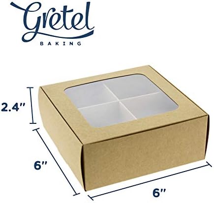 24-Ct Kraft Treat Boxes, 6x6x2.4in, Window & Dividers - Image 5