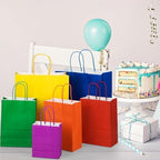 MIMIND 144 Pieces Paper Gift Bags with Handles Rainbow Assorted Sizes Treat Bags Bulk Goodie Bag for Party Supplies Baby Shower Birthday Wedding Merchandise Retail Shopping Bag - Image 6
