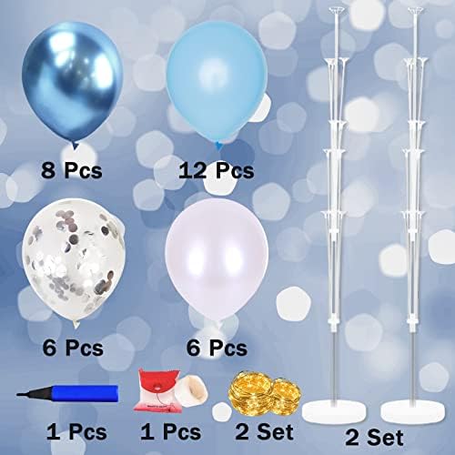 Cicicooie Balloons Stand Kit for Floor with String Light 2 Set Blue Centerpieces Balloon Holder Decoration for Wedding Birthday Party Bachelorette Party - Image 2