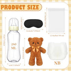 6 Sets Bottle Chug Baby Shower Games Tan Brown Bear - Image 4