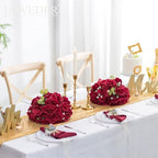 Burgundy Flowers Balls for Centerpieces: 11.8in Diam, Set of 10 - Image 2