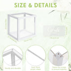 Menkxi Clear Wedding Card Box with Slot 10 x 10 x 8.5 Large Acrylic Card Box for Party Wooden Envelope Holder with Sign for Wedding Quinceanera Birthday Baby Shower Decorations(White,Wood) - Image 2