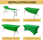 10-Pack 6ft Spandex Table Covers for Rectangle Standard Folding Tables - Wrinkle Resistant Stretch Tablecloths - Ultimate Fitted Table Protector for Parties, Banquet, Wedding - Image 5