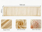 50 Wedding Organza Champagne Chair Sashes Bows 7x108 inches Sheer Chiffon Crystal Yarn Chair Bands for Party Banquet Hotel Restaurant Decorations Chair Knots Ties - Image 2