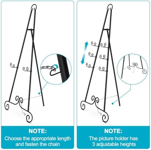 Easel Stand for Sign, Heavy Duty Metal Display Stand with Chain Support - Image 4