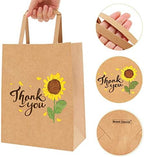 50Pcs 10x8x4.7 Thank You Gift Bags Bulk, Thank You Bags for Business Small, Sunflower Paper Small Gift Retail bags with Handles (B) - Image 6